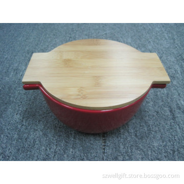 Serving Bowl with Bamboo Lid, Salad Bowl with Bamboo Lid